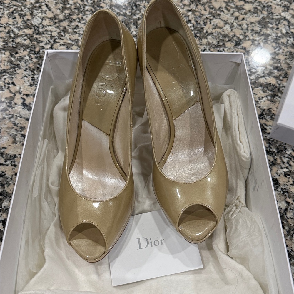 Dior Nude Peep Toe Pumps